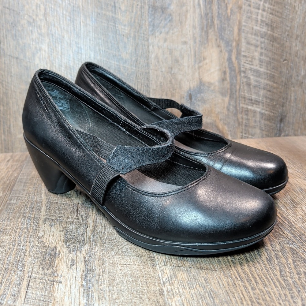 Merrell Evera Draft Black Leather Mary Jane Heel Comfort Shoes Women's Size 11